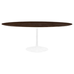 Lippa White/Cherry Walnut 78" Oval Wood Dining Table - Ornate Home