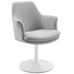 Lippa White/Light Gray Swivel Dining Upholstered Armchair - Ornate Home