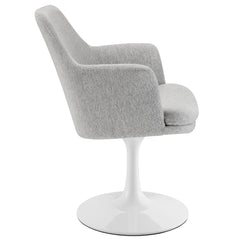 Lippa White/Light Gray Swivel Dining Upholstered Armchair - Ornate Home