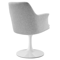 Lippa White/Light Gray Swivel Dining Upholstered Armchair - Ornate Home