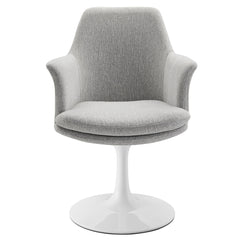 Lippa White/Light Gray Swivel Dining Upholstered Armchair - Ornate Home