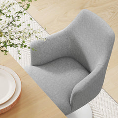 Lippa White/Light Gray Swivel Dining Upholstered Armchair - Ornate Home