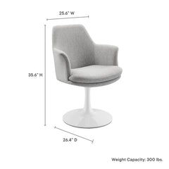 Lippa White/Light Gray Swivel Dining Upholstered Armchair - Ornate Home