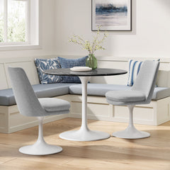 Lippa White/Light Gray Swivel Dining Upholstered Side Chair - Ornate Home