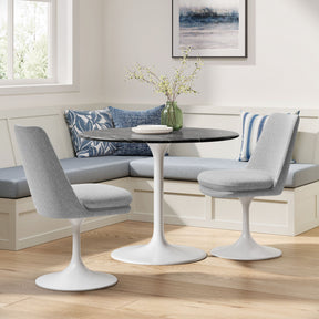 Lippa White/Light Gray Swivel Dining Upholstered Side Chair - Ornate Home