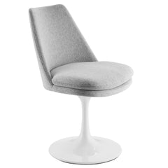 Lippa White/Light Gray Swivel Dining Upholstered Side Chair - Ornate Home