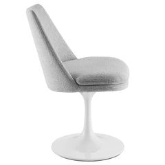 Lippa White/Light Gray Swivel Dining Upholstered Side Chair - Ornate Home