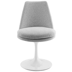 Lippa White/Light Gray Swivel Dining Upholstered Side Chair - Ornate Home