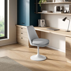 Lippa White/Light Gray Swivel Dining Upholstered Side Chair - Ornate Home