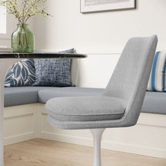 Lippa White/Light Gray Swivel Dining Upholstered Side Chair - Ornate Home