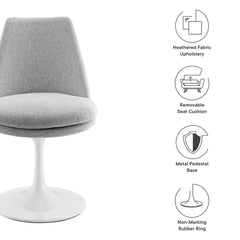 Lippa White/Light Gray Swivel Dining Upholstered Side Chair - Ornate Home
