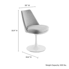 Lippa White/Light Gray Swivel Dining Upholstered Side Chair - Ornate Home