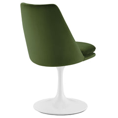 Lippa White/Moss Green Swivel Dining Performance Velvet Side Chair - Ornate Home
