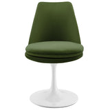 Lippa White/Moss Green Swivel Dining Performance Velvet Side Chair - Ornate Home
