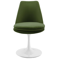 Lippa White/Moss Green Swivel Dining Performance Velvet Side Chair - Ornate Home