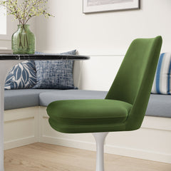 Lippa White/Moss Green Swivel Dining Performance Velvet Side Chair - Ornate Home