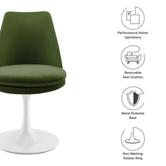 Lippa White/Moss Green Swivel Dining Performance Velvet Side Chair - Ornate Home