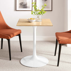 Lippa White/Natural 24" Square Wood Dining Table - Ornate Home