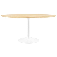 Lippa White/Natural 60" Round Wood Dining Table - Ornate Home