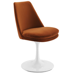 Lippa White/Rust Swivel Dining Performance Velvet Side Chair - Ornate Home