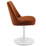 Lippa White/Rust Swivel Dining Performance Velvet Side Chair - Ornate Home
