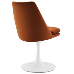 Lippa White/Rust Swivel Dining Performance Velvet Side Chair - Ornate Home