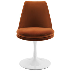 Lippa White/Rust Swivel Dining Performance Velvet Side Chair - Ornate Home