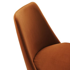 Lippa White/Rust Swivel Dining Performance Velvet Side Chair - Ornate Home