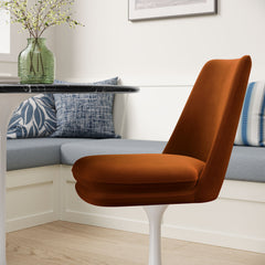 Lippa White/Rust Swivel Dining Performance Velvet Side Chair - Ornate Home