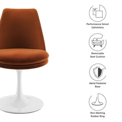 Lippa White/Rust Swivel Dining Performance Velvet Side Chair - Ornate Home