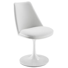Lippa White Swivel Dining Vegan Leather Side Chair - Ornate Home
