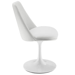 Lippa White Swivel Dining Vegan Leather Side Chair - Ornate Home