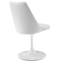 Lippa White Swivel Dining Vegan Leather Side Chair - Ornate Home