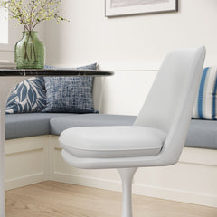 Lippa White Swivel Dining Vegan Leather Side Chair - Ornate Home