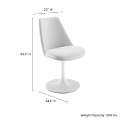 Lippa White Swivel Dining Vegan Leather Side Chair - Ornate Home