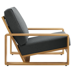 Lirienne Charcoal/Natural Outdoor Patio Aluminum Faux Wood Armchair - Ornate Home