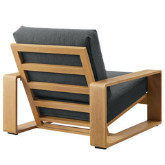 Lirienne Charcoal/Natural Outdoor Patio Aluminum Faux Wood Armchair - Ornate Home