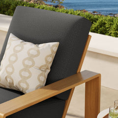 Lirienne Charcoal/Natural Outdoor Patio Aluminum Faux Wood Armchair - Ornate Home