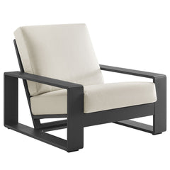 Lirienne Cream/Gray Outdoor Patio Aluminum Armchair - Ornate Home
