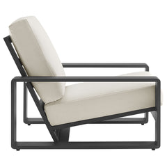 Lirienne Cream/Gray Outdoor Patio Aluminum Armchair - Ornate Home