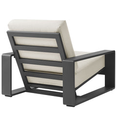 Lirienne Cream/Gray Outdoor Patio Aluminum Armchair - Ornate Home
