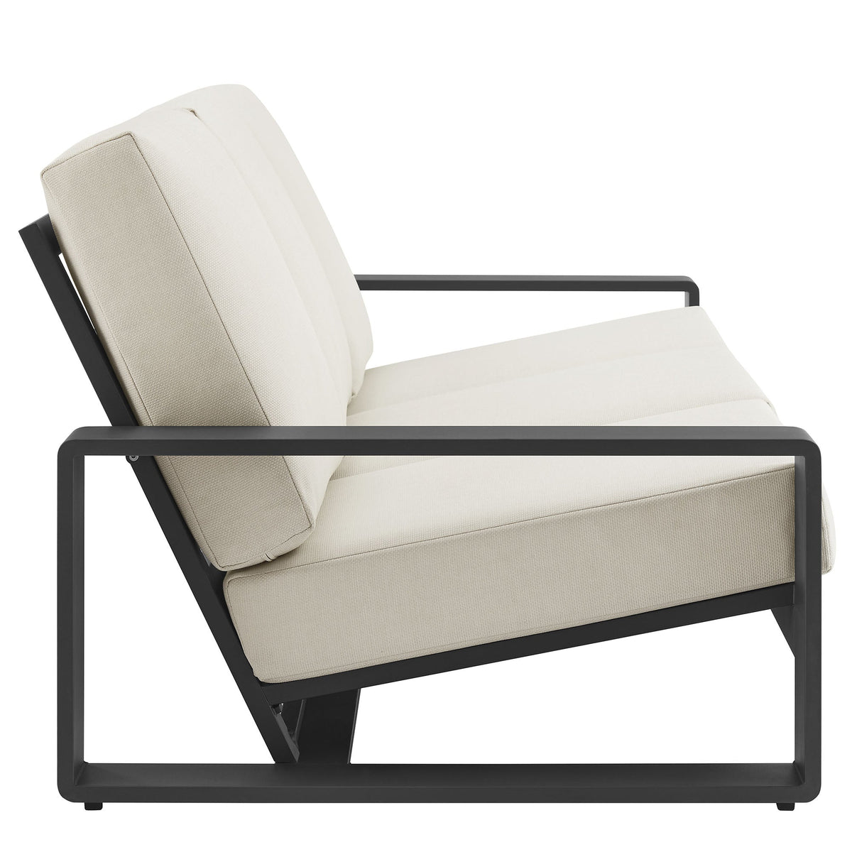 Lirienne Cream/Gray Outdoor Patio Aluminum Sofa - Ornate Home