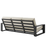 Lirienne Cream/Gray Outdoor Patio Aluminum Sofa - Ornate Home