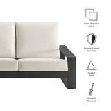 Lirienne Cream/Gray Outdoor Patio Aluminum Sofa - Ornate Home