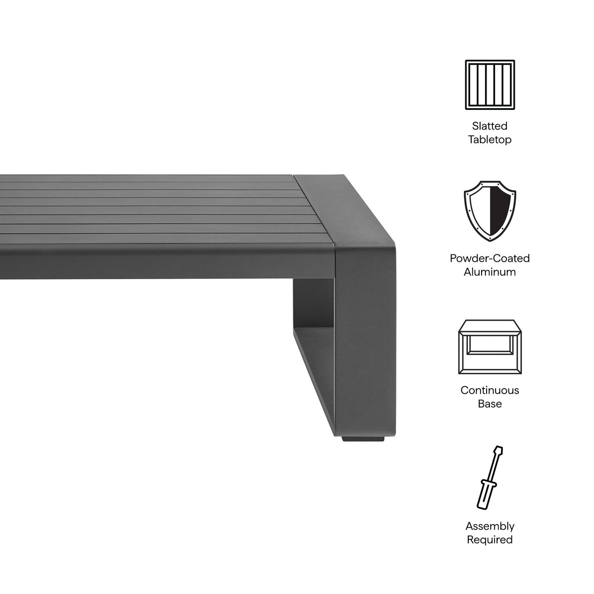 Lirienne Gray Outdoor Patio Aluminum Coffee Table - Ornate Home