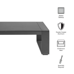 Lirienne Gray Outdoor Patio Aluminum Coffee Table - Ornate Home