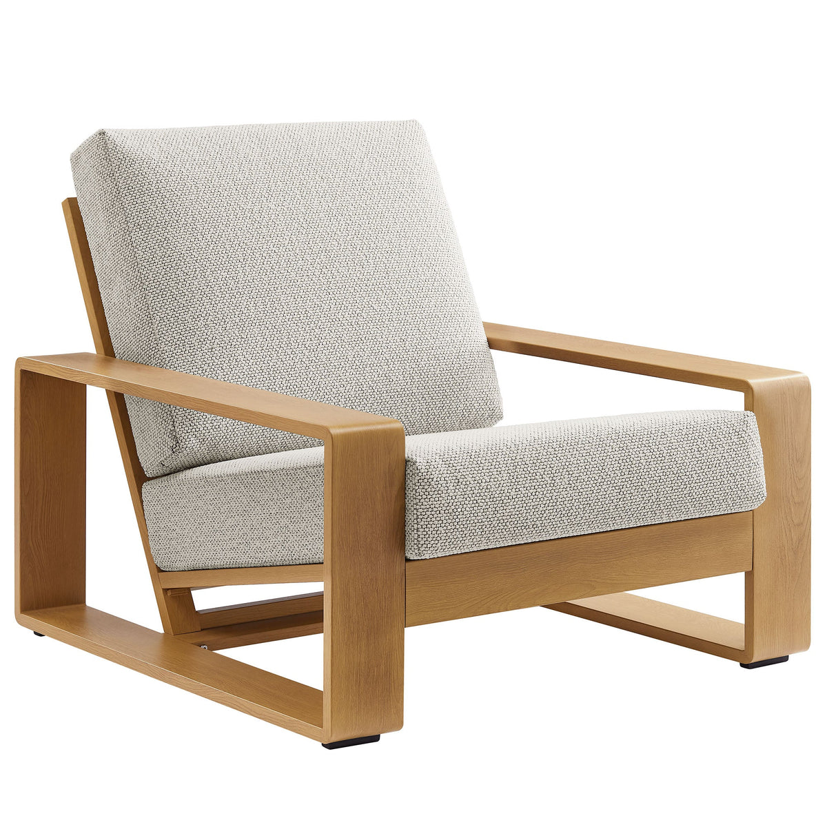 Lirienne Ivory/Natural Outdoor Patio Aluminum Faux Wood Armchair - Ornate Home