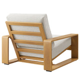 Lirienne Ivory/Natural Outdoor Patio Aluminum Faux Wood Armchair - Ornate Home