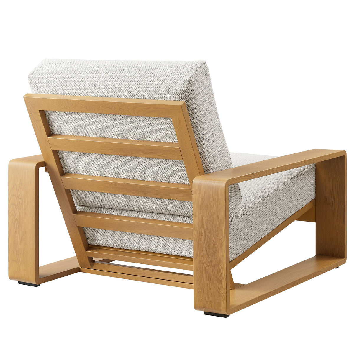 Lirienne Ivory/Natural Outdoor Patio Aluminum Faux Wood Armchair - Ornate Home