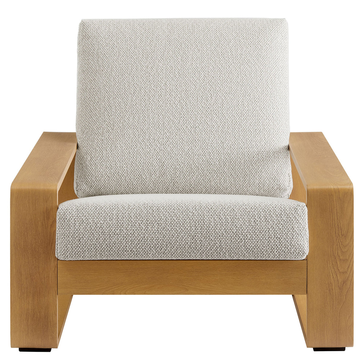 Lirienne Ivory/Natural Outdoor Patio Aluminum Faux Wood Armchair - Ornate Home